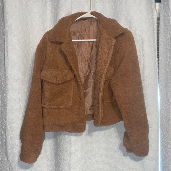 Warm Brown Teddy Jacket - Picture 2 of 3